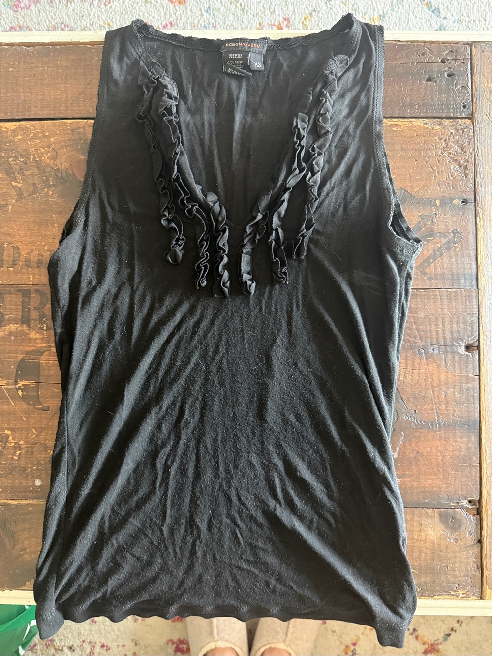 BCBGMaxAzria Black Sleeveless Top with Brand Tag